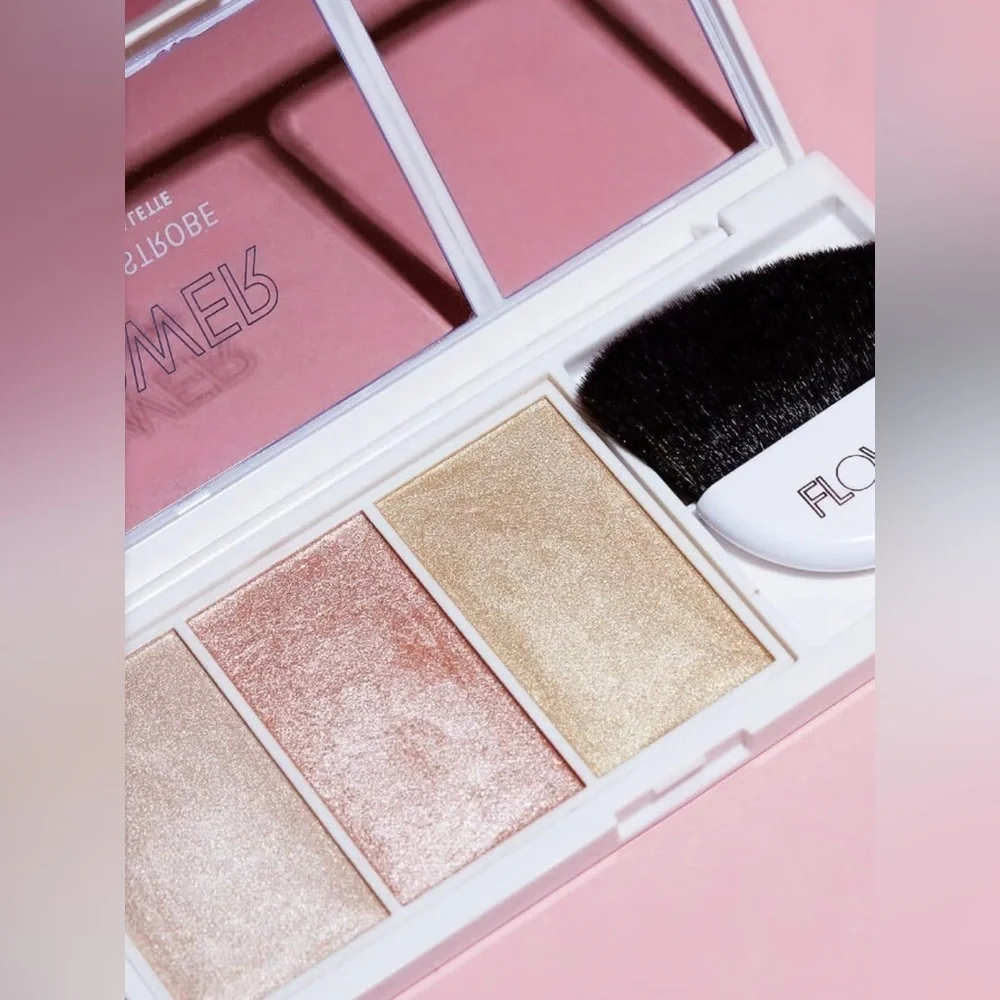 Flower Beauty Shimmer & Strobe Highlighting Palette in Soft Shimmery Shades NEW - Picture 4 of 5